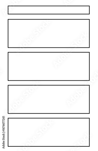 漫画風フレーム　4コマ割りシンプルテンプレート