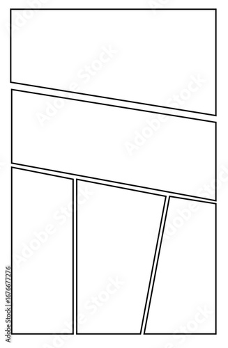 漫画風フレーム　コマ割りシンプルテンプレート