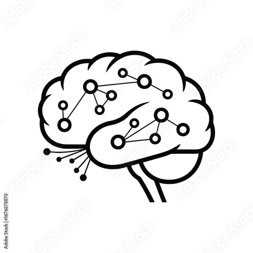 Mind's Network: An intricate, clean-lined illustration of a brain, dotted with nodes representing neural connections, subtly hinting at the vast network of thoughts and ideas within.