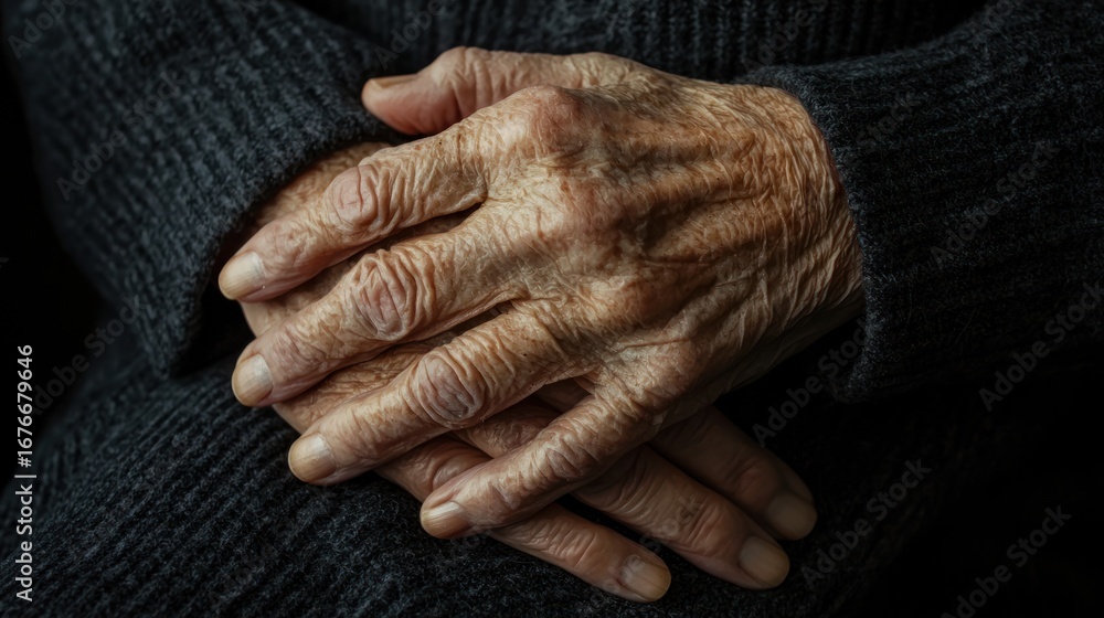 Fototapeta premium A friendly caregiver comforting an elderly patient