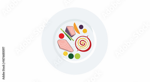 Delightful gourmet food presentation with vibrant colors and elegant plating