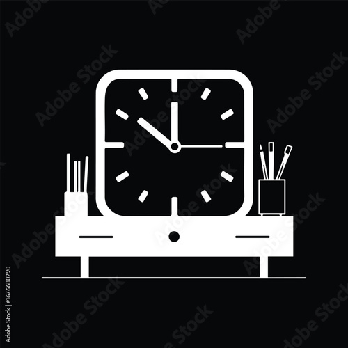 Desk Clock Business Work Symbol