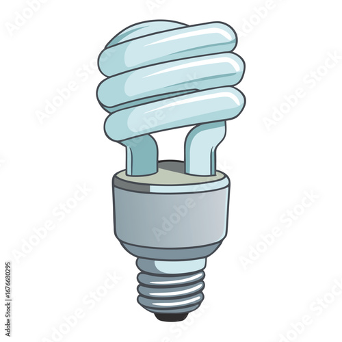 Swirl Light Bulb Illustration energy saving