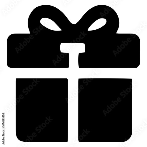 Christmas Present Icon - Festive Holiday Gift Box Symbol for Design