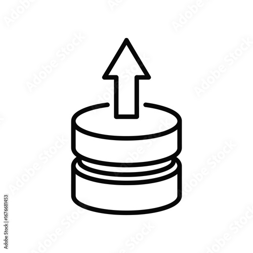 Data Upload Icon: A minimalistic icon depicts the essence of data transfer, featuring a server with an upward arrow, indicating the process of uploading information.