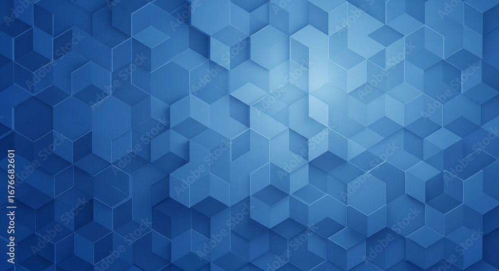 Abstract geometric pattern of layered blue cubes Abstract geometric pattern of layered blue cubes