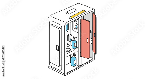 cleaning supplies cabinet open storage