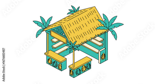 tropical bar tiki hut outdoor seating