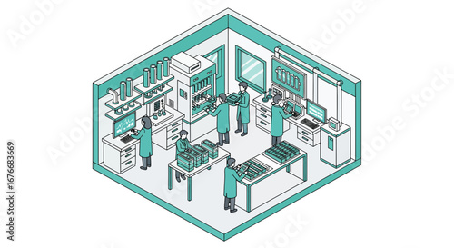 laboratory workers performing quality control analysis