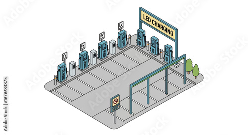 electric vehicle charging stations parking lot