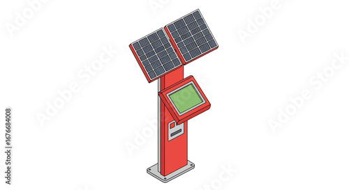 solar powered kiosk with touchscreen display