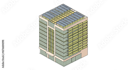 modern office building with solar panels