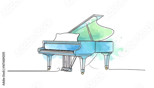 Elegant, outlined piano