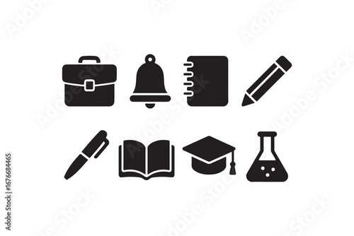Education and learning icon set collection vector
