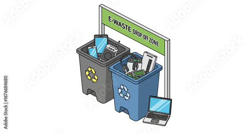 electronic waste recycling drop off zone