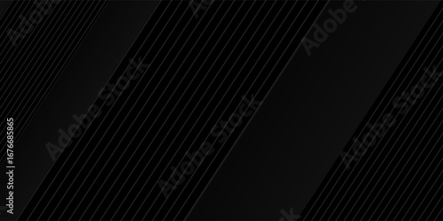 Best abstract background design. Modern wavy line pattern (guilloche curves) in monochrome colors. Premium stripe texture for banner, business backdrop. Dark horizontal vector modern