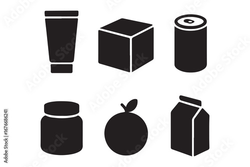 set of products vector black art design