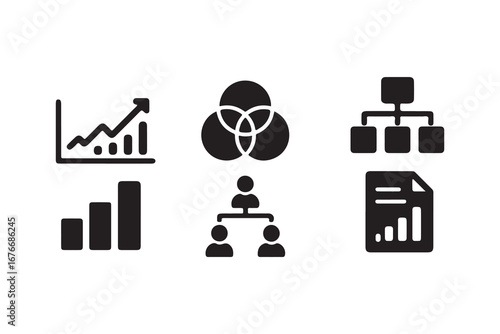 Business management icons set vector 