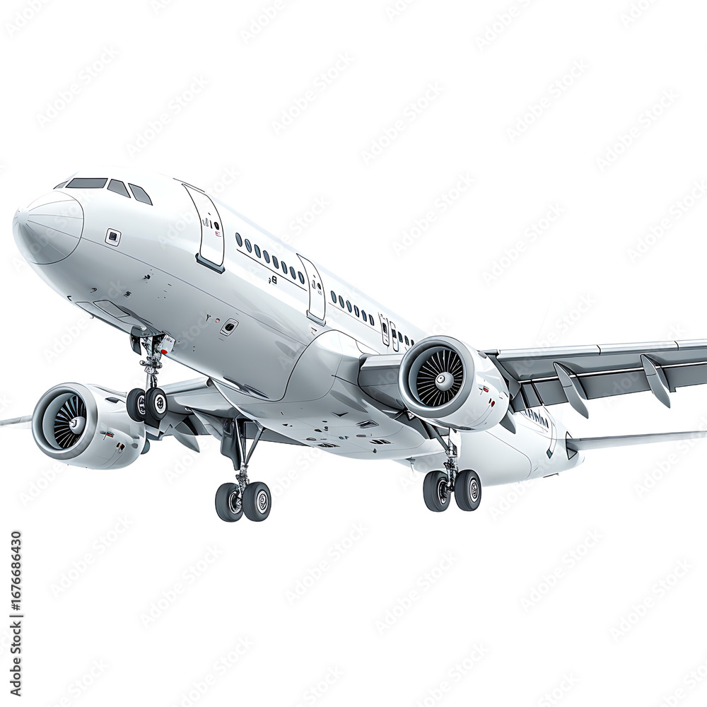 Obraz premium Airplane on White Background 3D Render