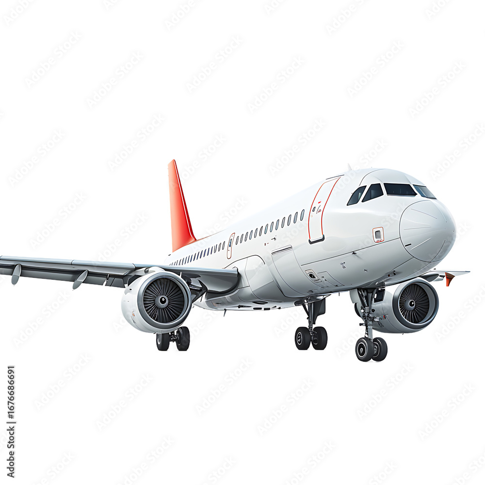 Fototapeta premium Airplane on White Background High-Resolution Image
