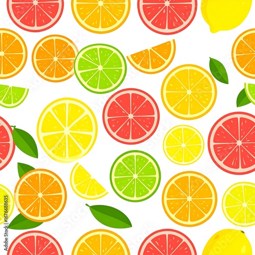 Citrus fruit slices pattern