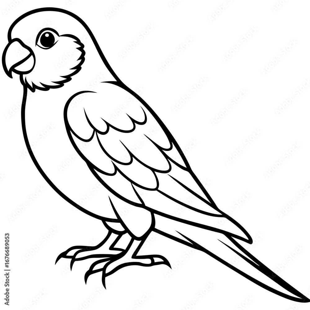 Obraz premium Parakeet line art vector