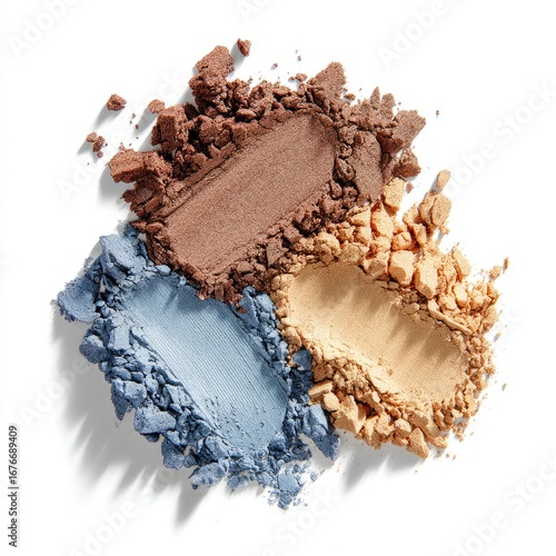 Crushed eyeshadow palettes in three shades