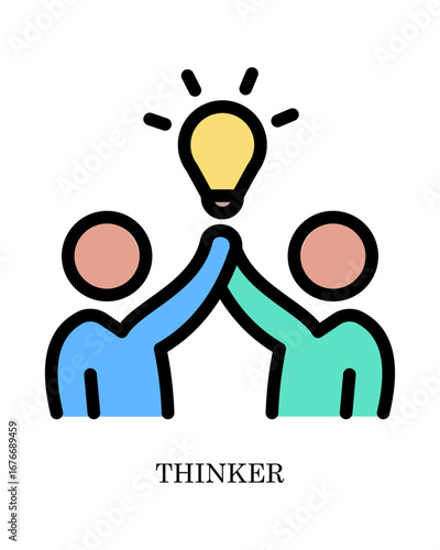 thinker concept illustration for people and community