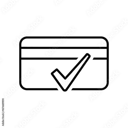 Approved Card: A symbolic representation of a credit card, marked with a checkmark signifying approval, offering an ideal visual for financial transactions.