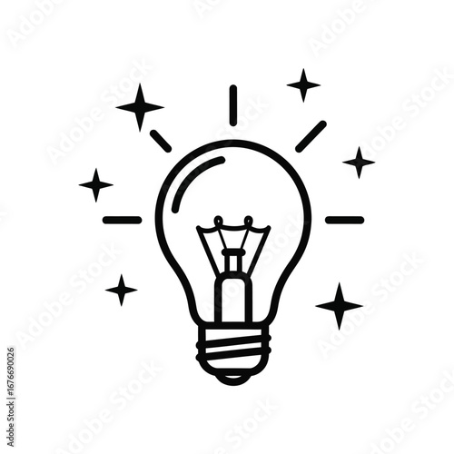 Illumination: A symbolic depiction of a shining lightbulb, radiating brilliance and innovation, illuminating the essence of creativity and new beginnings.