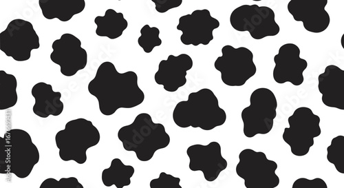 Modern black and white cow pattern background for creative designs and trendy fashion applications