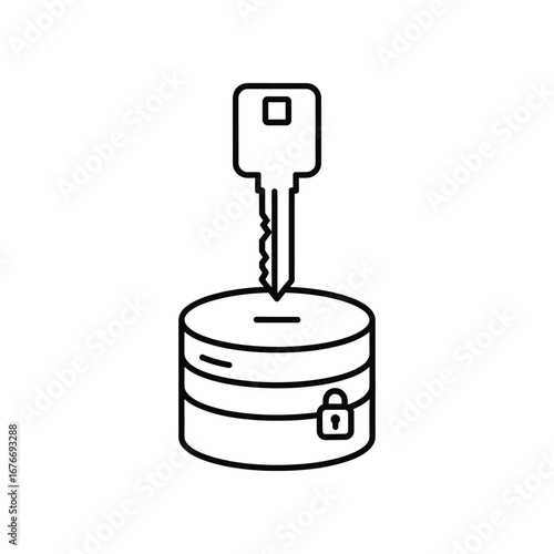 Data Security: An emblematic depiction of data protection. A key unlocks the secure cylinder, symbolizing access to and safeguarding of valuable information.