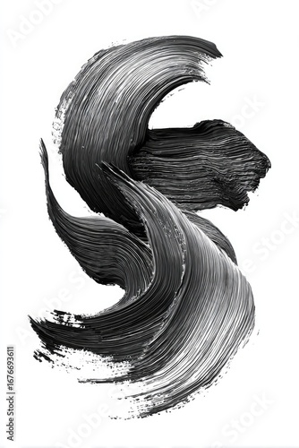 Abstract black paint strokes
