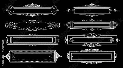 Elegant Black and White Vintage Decorative Frame Set