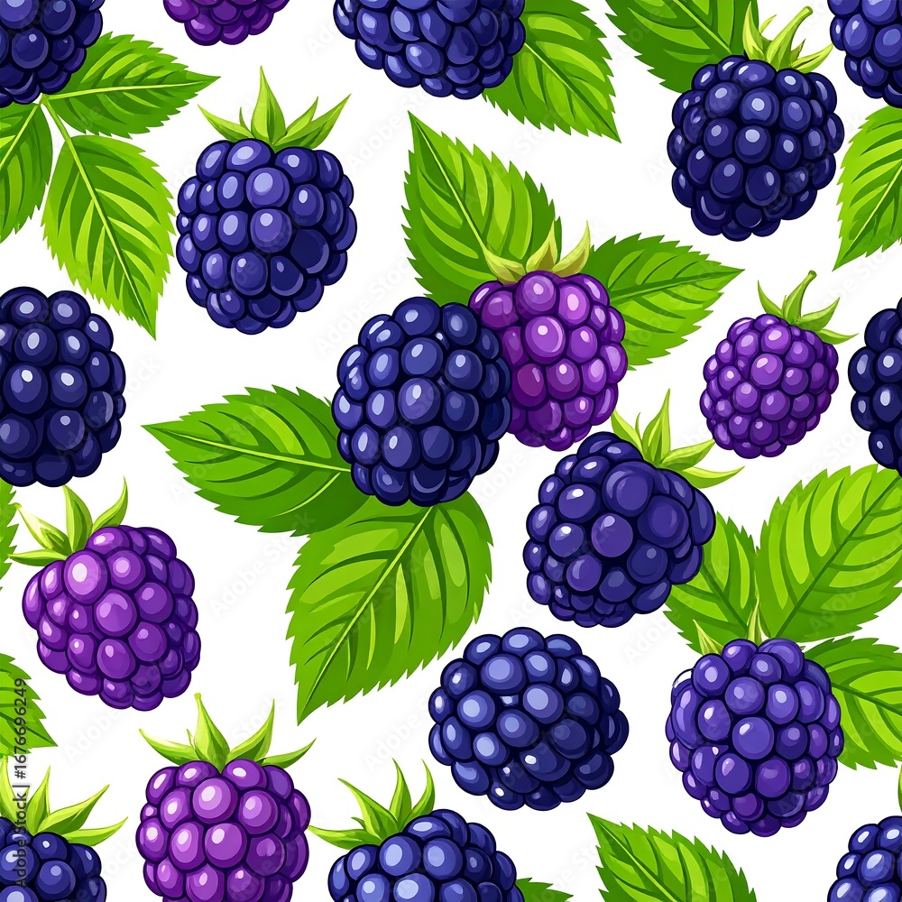 Blackberry pattern with leaves Blackberry pattern with leaves