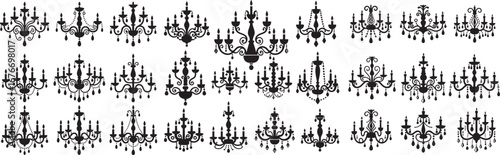 Elegant chandelier silhouettes for sophisticated design projects and luxurious interior decor themes