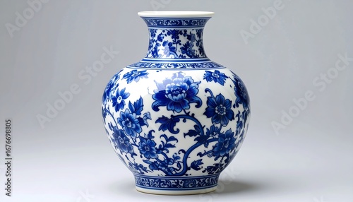 Elegant porcelain vase with floral design