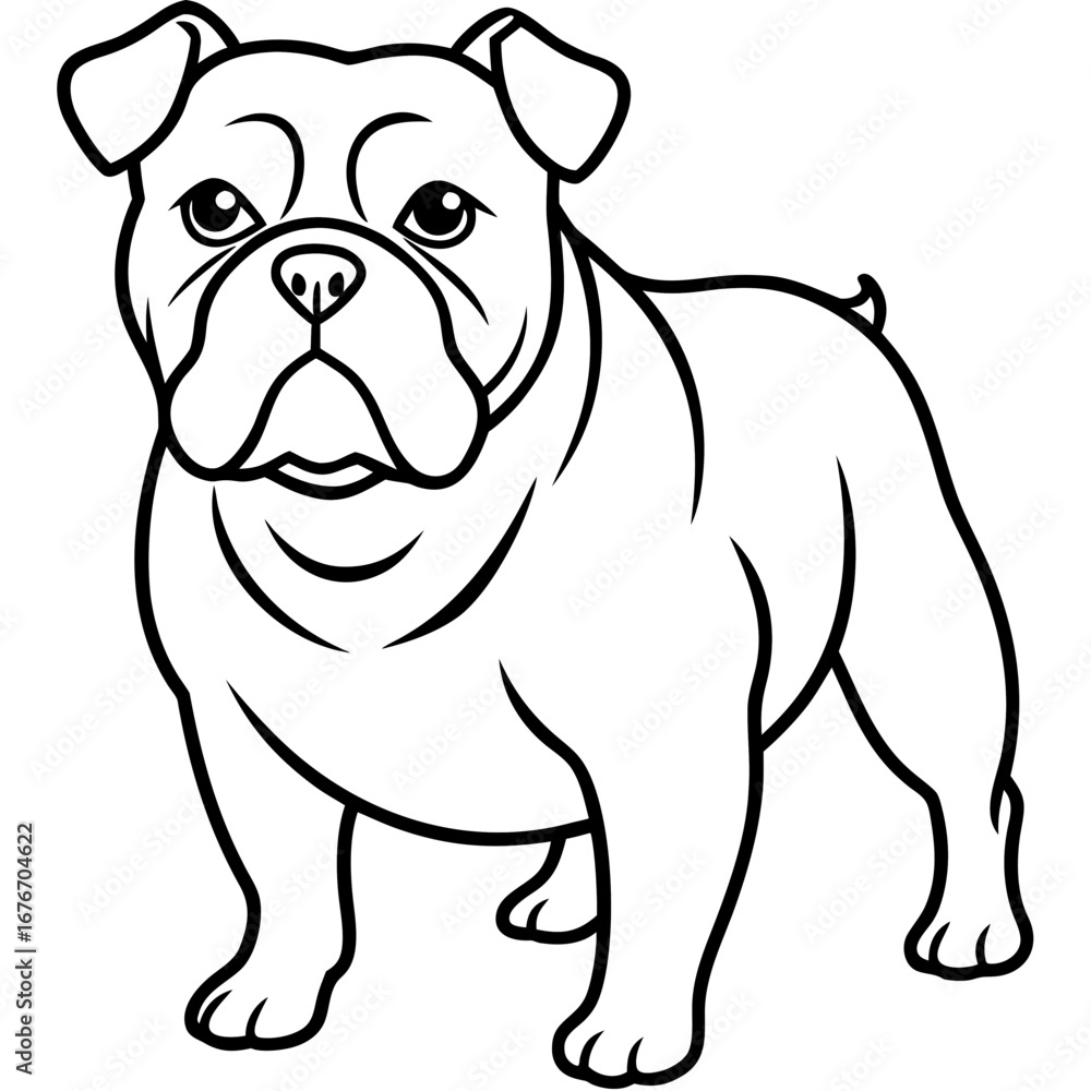 Fototapeta premium Bulldog line art vector