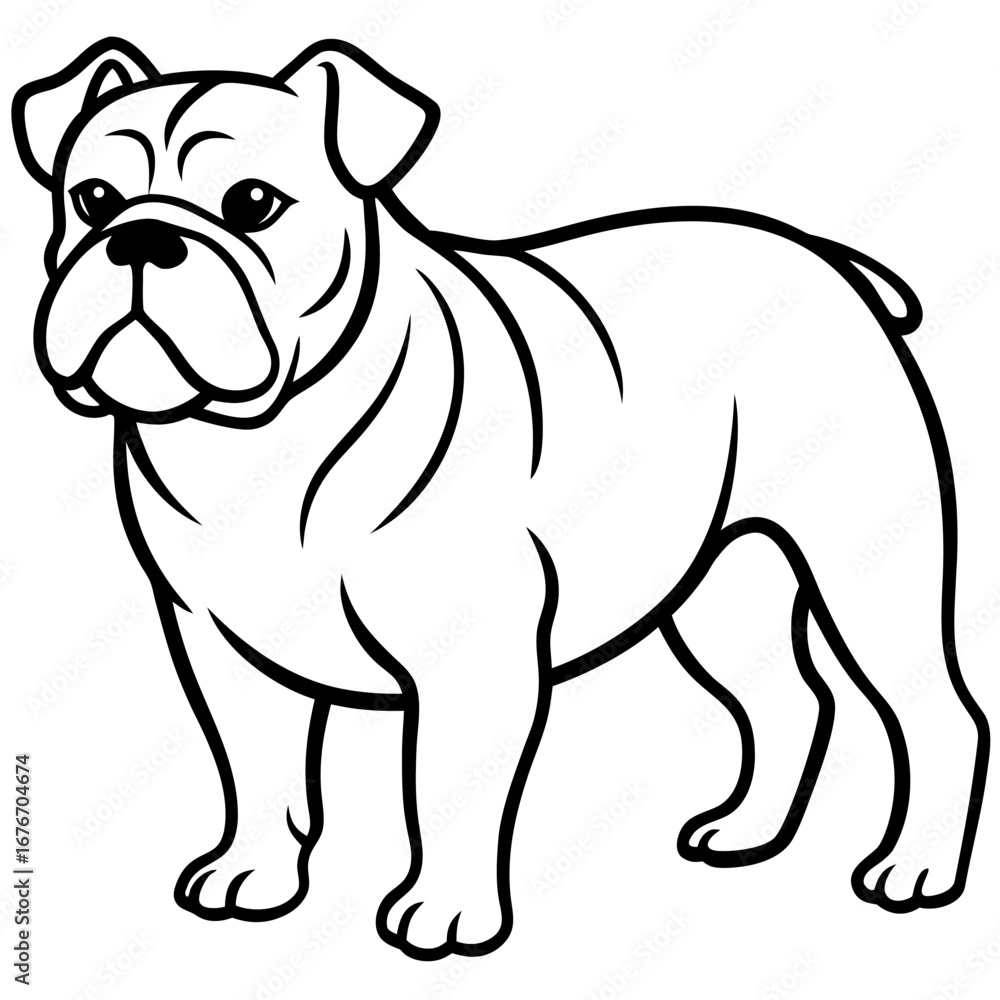 Fototapeta premium Bulldog line art vector