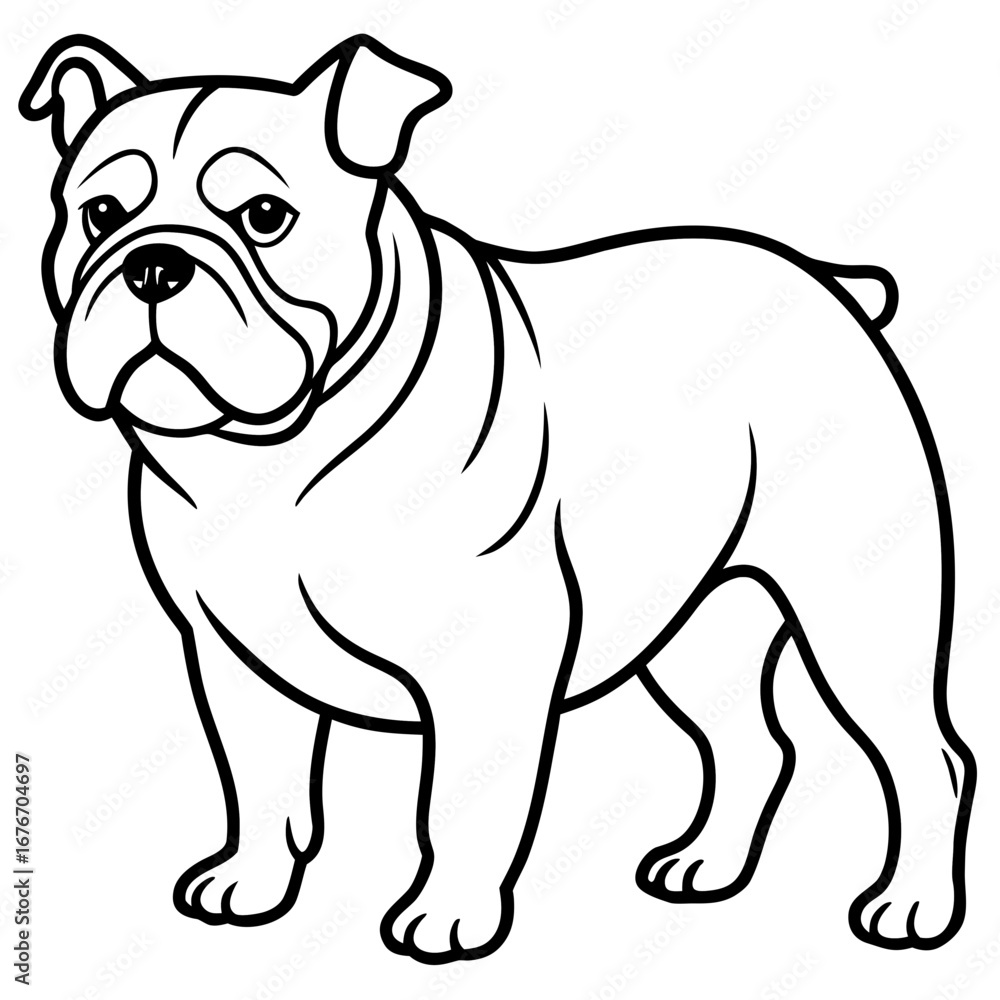 Obraz premium Bulldog line art vector
