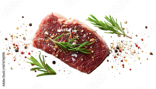 Raw steak with herbs and spices (1)