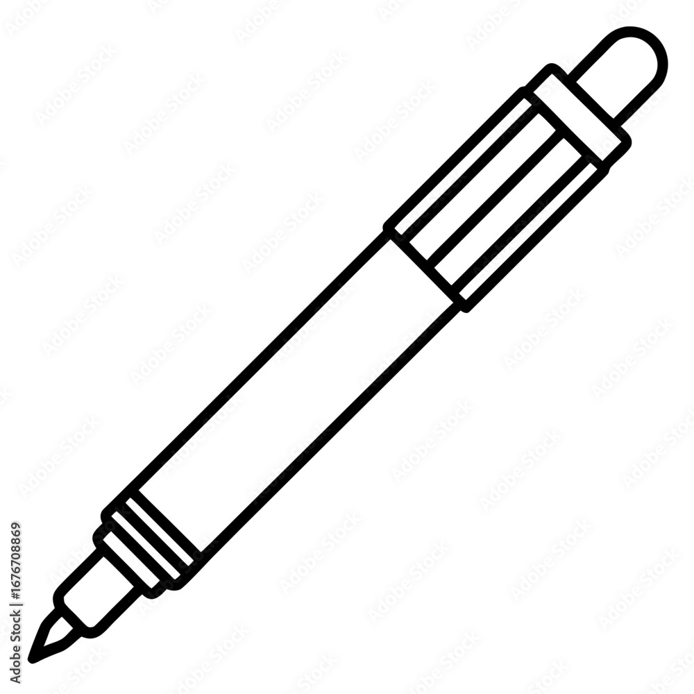 Fototapeta premium Gel Pen Set line art vector