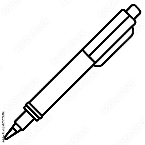 Gel Pen Set line art vector
