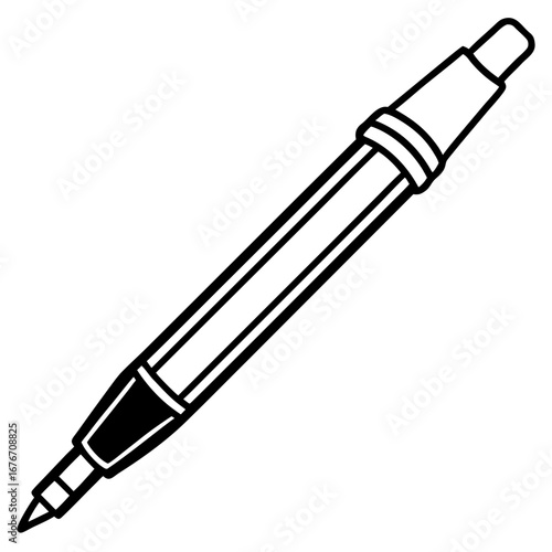 Gel Pen Set line art vector