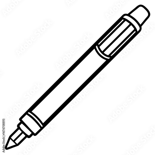 Gel Pen Set line art vector