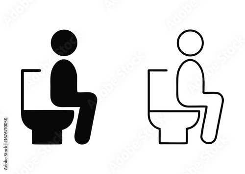 Toilet icon isolated on a white background