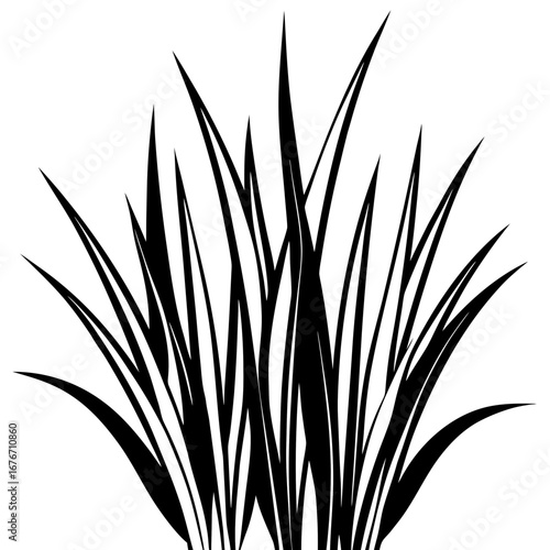 Gras vector silhouette black design white background