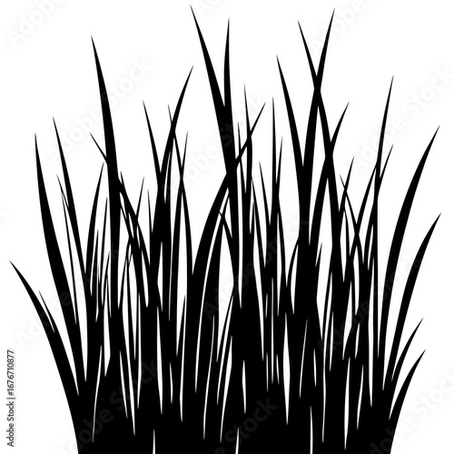 Gras vector silhouette black design white background