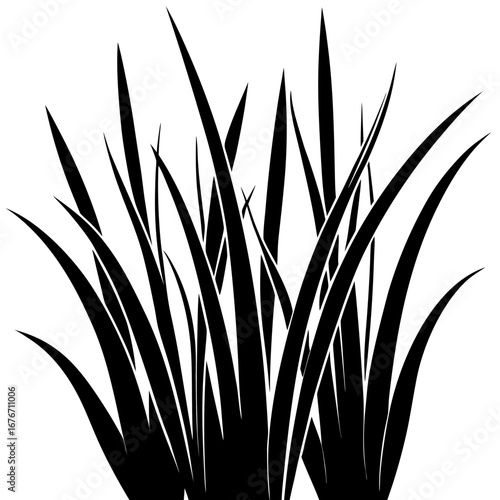 Gras vector silhouette black design white background