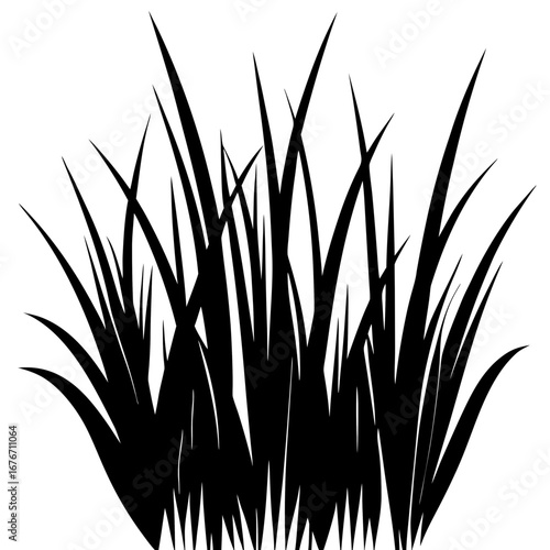 Gras vector silhouette black design white background
